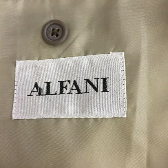 Alfani Suit Jacket Blazer Sports Coat Mens 46R Tan Beige Khaki 46 Regular - Picture 10 of 11
